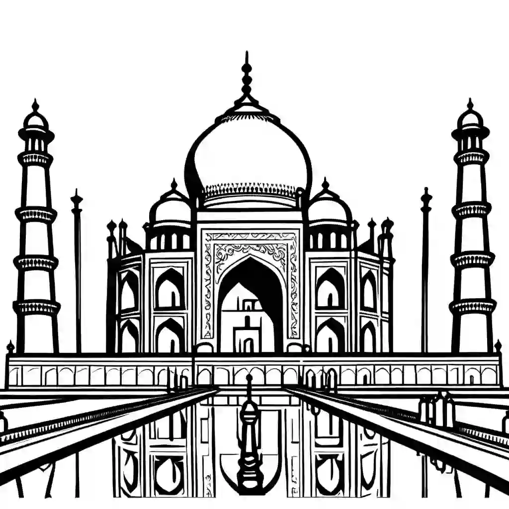 The Taj Mahal coloring pages